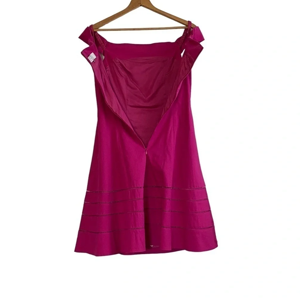 Badgley Mischka Barbie Pink Off-Shoulder Dress Size 6 - Picture 5 of 8